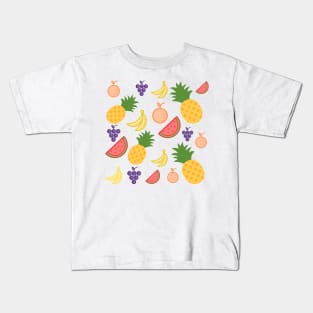 Colourful Fruit Cocktail Mosaic Kids T-Shirt